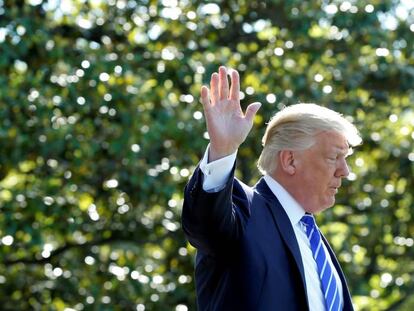 Donald Trump, en el Jardín Sur de la Casa Blanca, el miércoles.