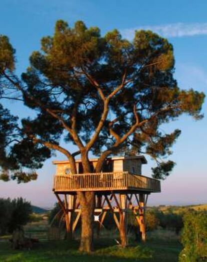 Cabañas del Agriturismo La Piantata, en Viterbo (Italia).