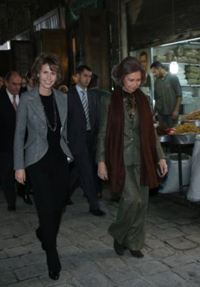Asma al-Assad i la reina Sofia a Damasc el 2008.