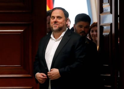 Jailed Catalan politician Oriol Junqueras in May.