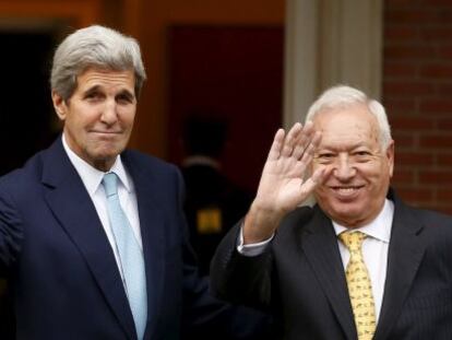 John Kerry y su homólogo español, Jose Manuel Garcia-Margallo, en Madrid.