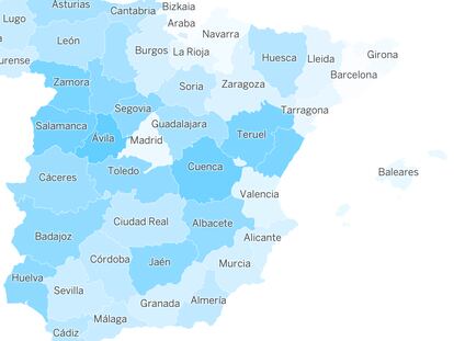 Mapa de interés por la selección en Facebook, provincia por provincia