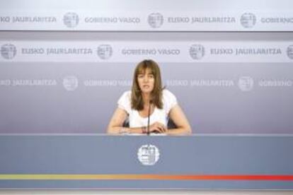 La portavoz del Ejecutivo vasco, Idoia Mendia, durante una rueda de prensa. EFE/Archivo