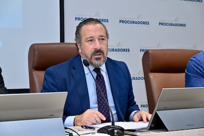 Alberto García Barrenechea, decano del Ilustre Colegio de Procuradores de Madrid en la presentación de la candidatura 'Procura el Cambio'.