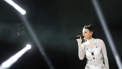 Cazzu durante su presentación en el Flow Fest 2022, en Ciudad de México.