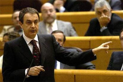 José Luis Rodríguez Zapatero, durante su comparecencia en el Senado.