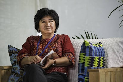 La activista filipina Joan Carling, coordinadora del Grupo principal de los pueblos indígenas para el desarrollo sostenible, en la Asamblea de Naciones Unidas sobre Medioambiente, en Nairobi.