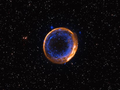 Esta imagen, tomada con el Very Large Telescope de ESO, muestra el remanente de una supernova 0509-67.5.
