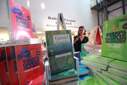 Ejemplares de García Márquez en la Feria del Libro de Bogotá.