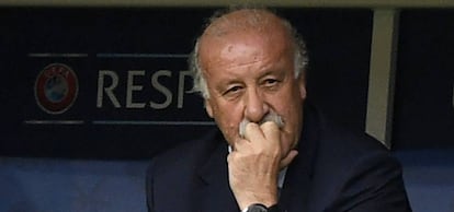 Vicente del Bosque, durante el partido contra Italia.