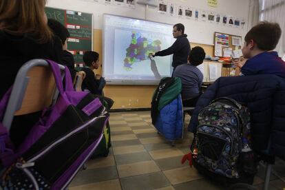 Una clase de la Escuela Ramon y Cajal de Terrassa.