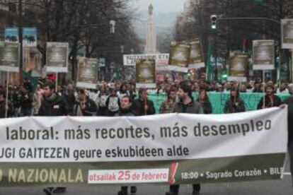 Un momento de la manifestación de ayer.