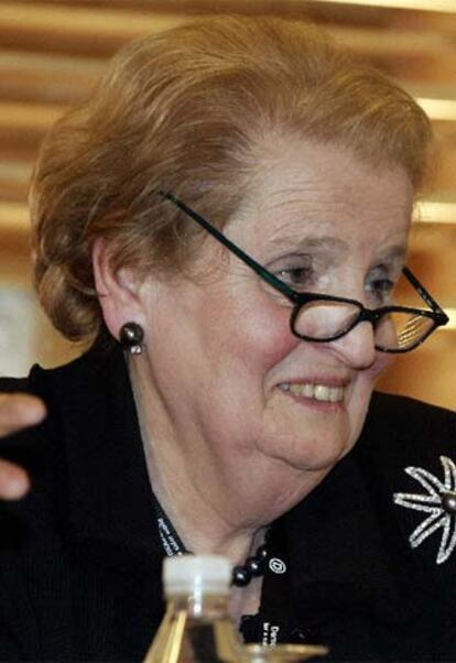 Madeleine Albright, ayer en Madrid.