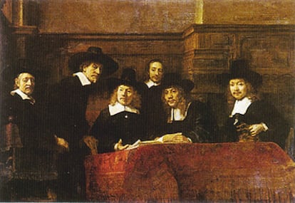 'Los síndicos de los pañeros' (1662), uno de los últimos retratos de grupo que realizó Rembrandt.