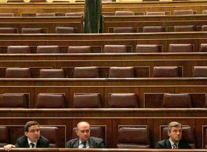 La bancada popular, durante un momento del debate de ayer en el Congreso.