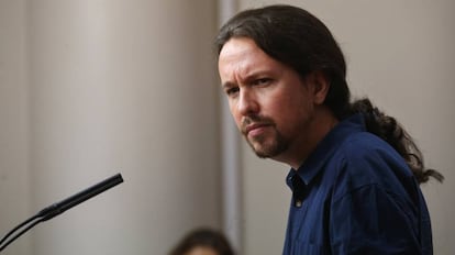 El secretario general de Podemos, Pablo Iglesias. 