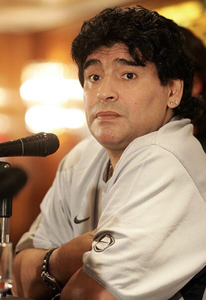 Maradona, ayer en Madrid.
