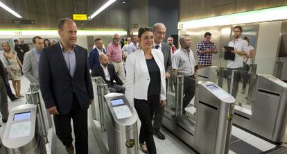 Elena Cort&eacute;s, este viernes en el metro de M&aacute;laga.