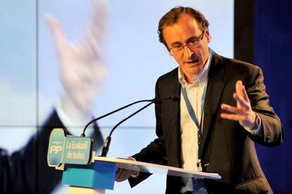 Alfonso Alonso durante su intervención en Vitoria.