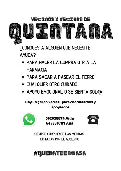 Grupo de apoyo en el barrio de Quintana