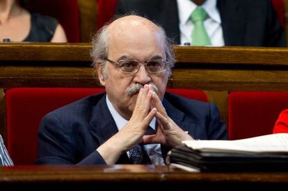 Andreu Mas-Colell, consejero de Economía de la Generalitat, en el Parlament.