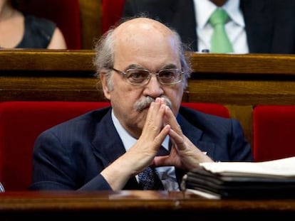 Andreu Mas-Colell, consejero de Economía de la Generalitat, en el Parlament.