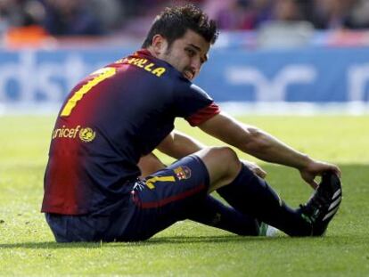 Villa, en el partido contra el Getafe.
