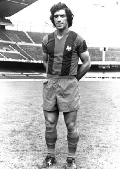 Juanito D&iacute;az, &#039;Juanito El Vieja&#039;, en una de sus temporadas con el Bar&ccedil;a.