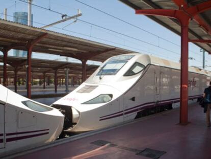 Tren Alvia Madrid-Galicia en la estaci&oacute;n de Madrid Chamart&iacute;n.