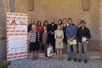 Galeristas, promotores y colaboradores de Abierto Valencia. en el Centre del Carme. 