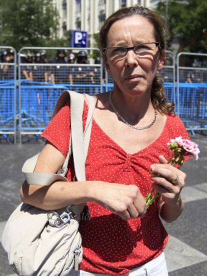 Mirima Piris, durante una manifestación