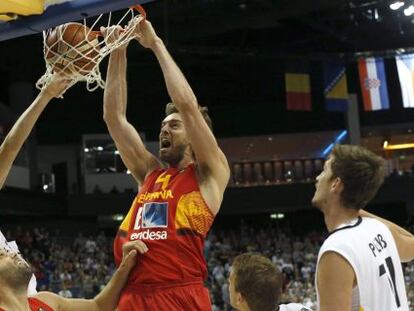 Gasol encistella davant d'Alemanya en el partit d'aquest dijous.