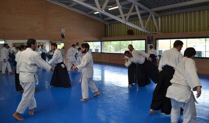 Clase de artes marciales, en Mejorada del Campo.