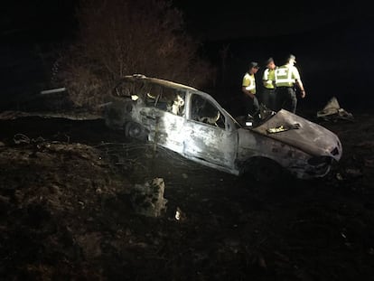 Estado en el que qued&oacute; el veh&iacute;culo tras el incendio.