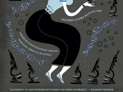 Rosalind Franklin, dibujada por Rachel Ignotofsky.