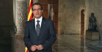 Artur Mas, durante el discurso de la Diada.