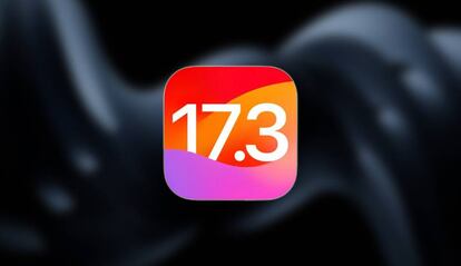 Logo iOS 17.3 con fondo