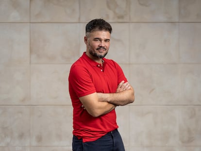 Gabriel Rufián, candidato de Esquerra Rerpublicana por Barcelona, este miércoles en la sede del partido en la capital catalana.