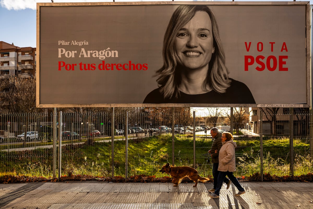 El PSOE se aferra al voto de los pensionistas ante la creciente amenaza de Vox a su segundo puesto en Aragón