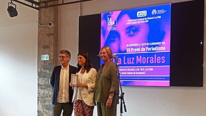 Beatriz Lecumberri durante la entrega del Premio María Luz Morales. 