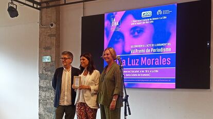 Beatriz Lecumberri durante la entrega del Premio María Luz Morales. 