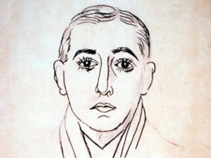 Vicente Huidobro en un dibujo de Pablo Picasso.