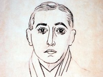 Vicente Huidobro en un dibujo de Pablo Picasso.