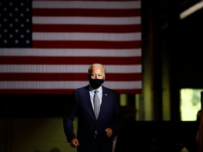 Biden durante ato de campanha na Pensilvânia no dia 9.