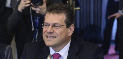 El comisionado de la UE, Maros Sefcovic, en Polonia.