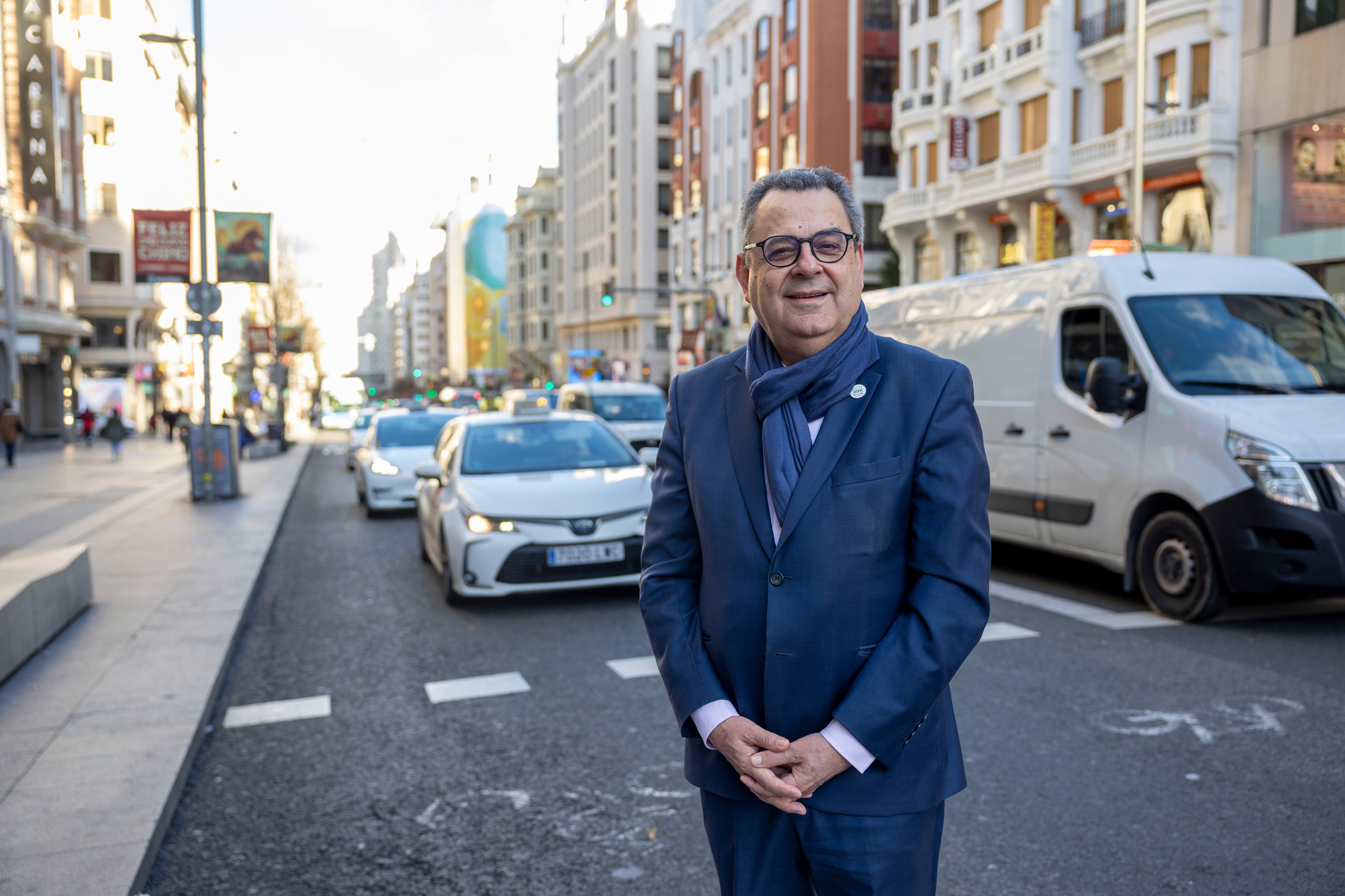 Mohamed Mezghani, el martes en la Gran Vía de Madrid. 