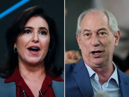 Los candidatos a la Presidencia de Brasil, Simone Tebet y Ciro Gomes.