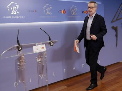 El secretario general de Ciudadanos, José Manuel Villegas, en el Congreso de los Diputados