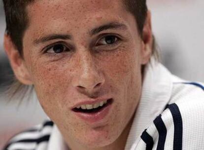 Fernando Torres, tras un entrenamiento con España.