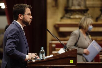 Pere Aragonès en el Parlament.